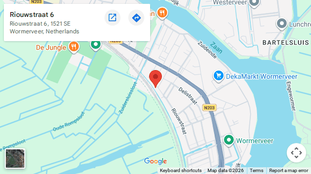 Locatie van Klusbedrijf Valmonde op de kaart: Riouwstraat 6, Wormerveer