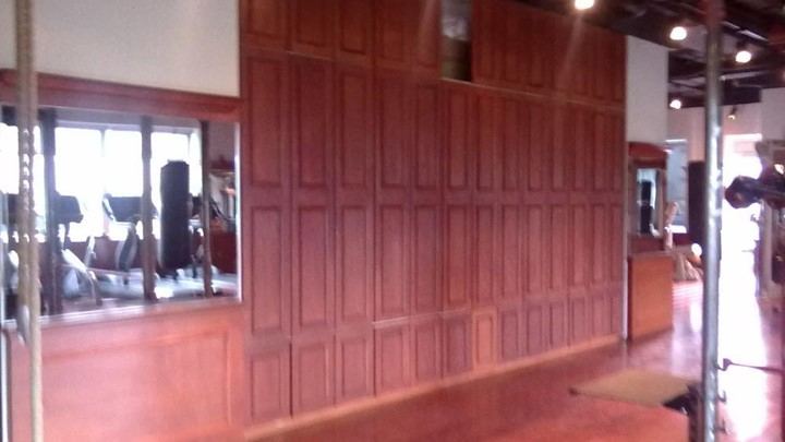 Trainingsruimte na oplevering van het timmerwerk